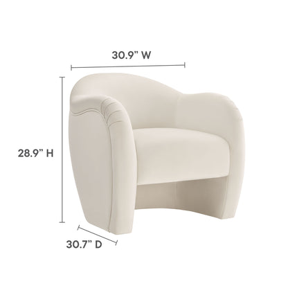 Modway - Compose Performance Velvet Accent Chair by Modway  Living Room Sofas and Armchairs White - EEI-7074-ALA