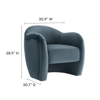 Modway - Compose Performance Velvet Accent Chair by Modway  Living Room Sofas and Armchairs Blue - EEI-7074-CAB