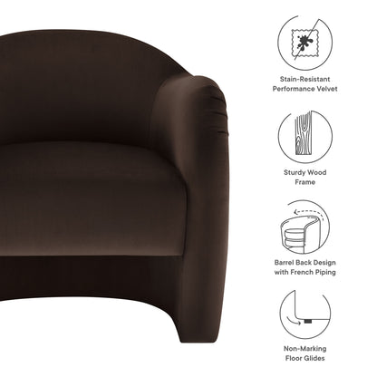 Modway - Compose Performance Velvet Accent Chair by Modway  Living Room Sofas and Armchairs Brown - EEI-7074-CHB