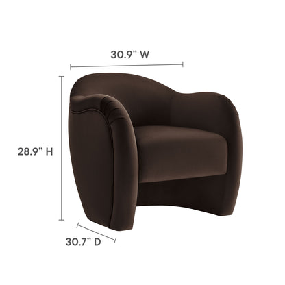 Modway - Compose Performance Velvet Accent Chair by Modway  Living Room Sofas and Armchairs Brown - EEI-7074-CHB