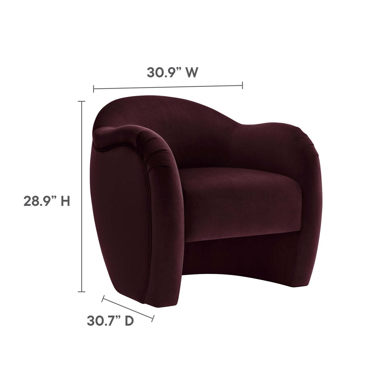 Modway - Compose Performance Velvet Accent Chair by Modway  Living Room Sofas and Armchairs Purple - EEI-7074-MUL