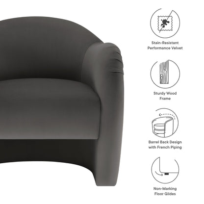 Modway - Compose Performance Velvet Accent Chair by Modway  Living Room Sofas and Armchairs Gray - EEI-7074-STG