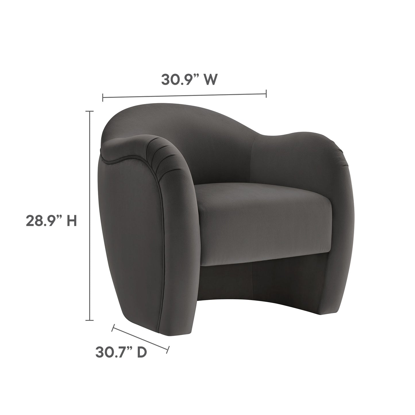 Modway - Compose Performance Velvet Accent Chair by Modway  Living Room Sofas and Armchairs Gray - EEI-7074-STG