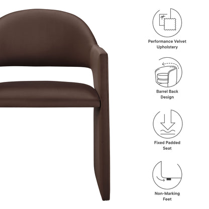 Modway - Talia Performance Velvet Dining Armchair by Modway  Bar and Dining Dining Chairs Brown - EEI-7081-CHB