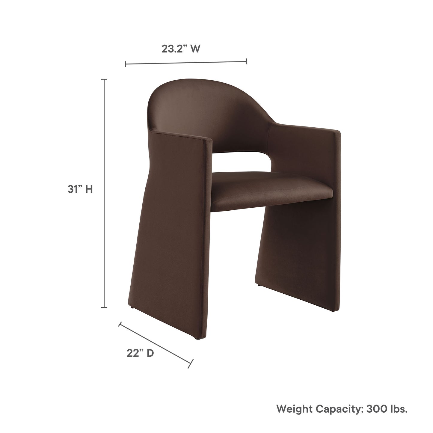 Modway - Talia Performance Velvet Dining Armchair by Modway  Bar and Dining Dining Chairs Brown - EEI-7081-CHB