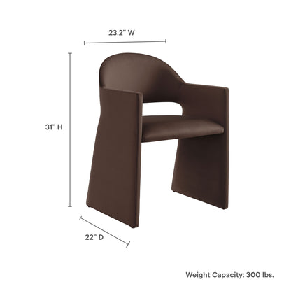 Modway - Talia Performance Velvet Dining Armchair by Modway  Bar and Dining Dining Chairs Brown - EEI-7081-CHB