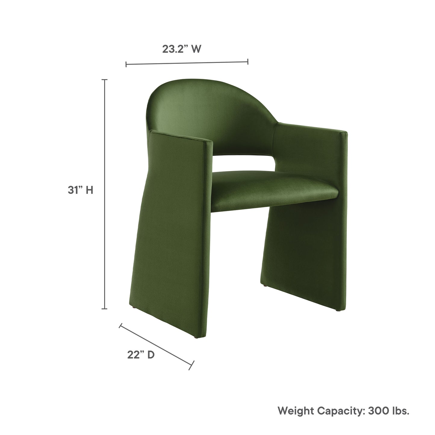 Modway - Talia Performance Velvet Dining Armchair by Modway  Bar and Dining Dining Chairs Green - EEI-7081-MOG