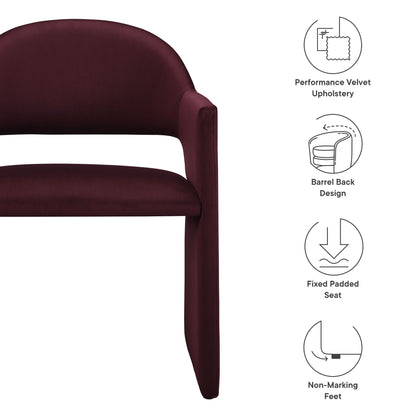 Modway - Talia Performance Velvet Dining Armchair by Modway  Bar and Dining Dining Chairs Red - EEI-7081-MUL