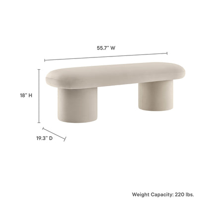 Modway - Orla Performance Velvet Bench by Modway  Living Room Benches and Stools Brown - EEI-7083-ALM