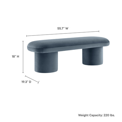 Modway - Orla Performance Velvet Bench by Modway  Living Room Benches and Stools Blue - EEI-7083-CAB