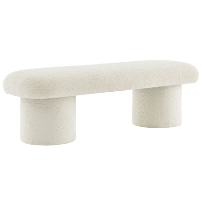 Modway - Orla Chenille Upholstered Bench by Modway  Living Room Benches and Stools White - EEI-7084-CRE