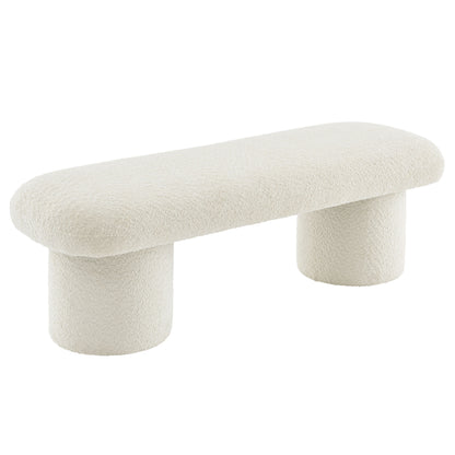 Modway - Orla Chenille Upholstered Bench by Modway  Living Room Benches and Stools White - EEI-7084-CRE