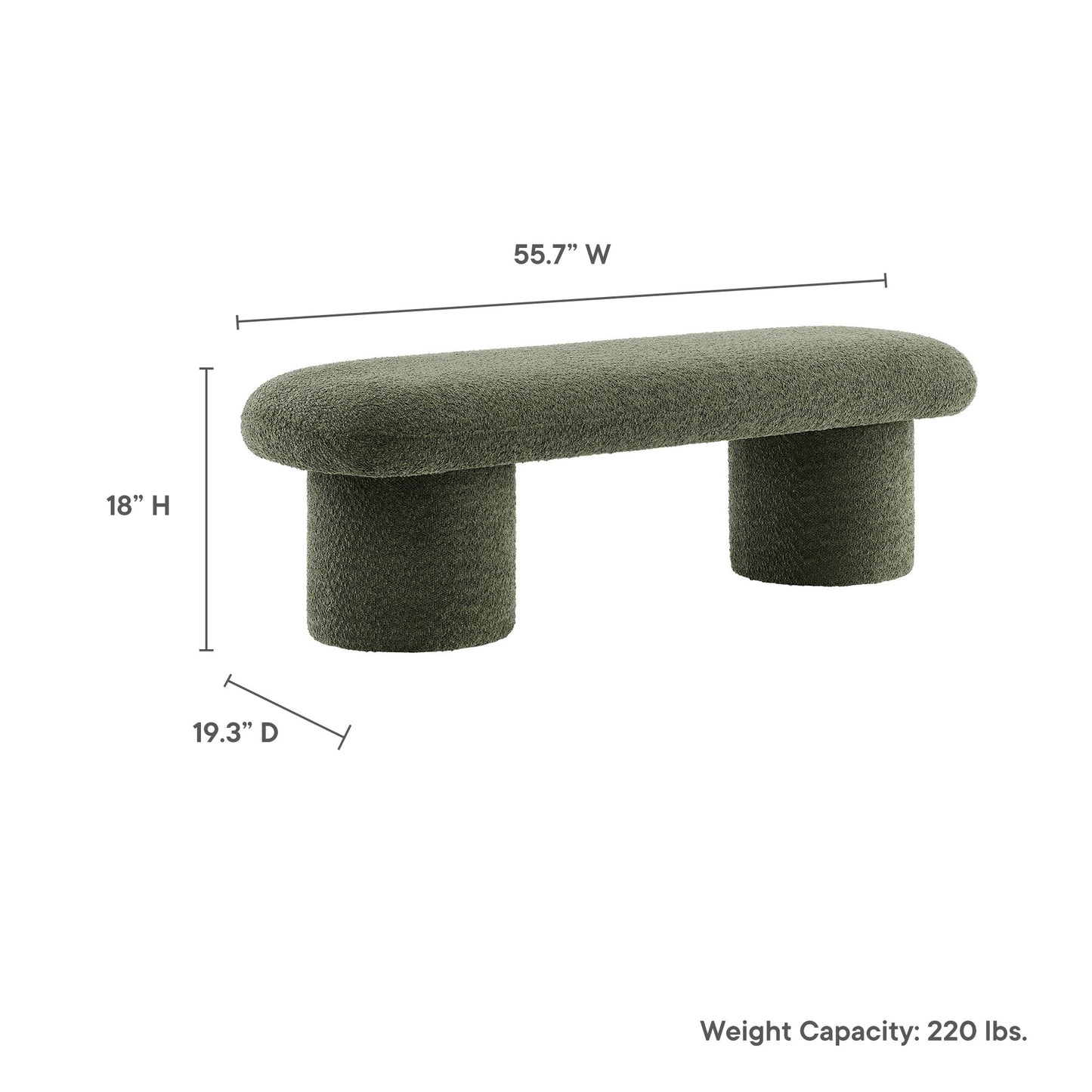 Modway - Orla Chenille Upholstered Bench by Modway  Living Room Benches and Stools Green - EEI-7084-SGE