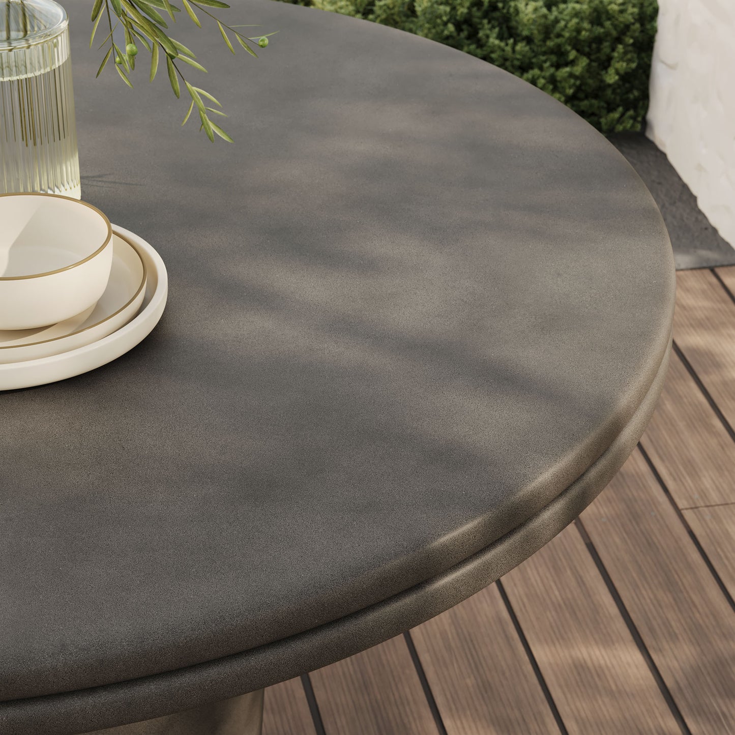 Modway - Brion 48" Indoor - Outdoor Patio Concrete Round Dining Table by Modway  Outdoor Furniture Bar and Dining Gray - EEI-7087-GRY