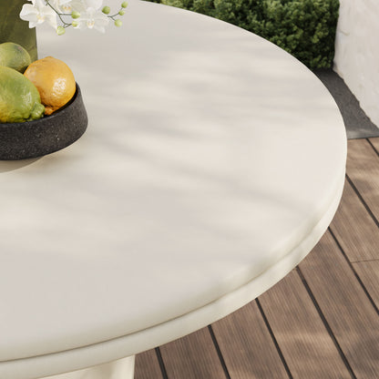 Modway - Brion 48" Indoor - Outdoor Patio Concrete Round Dining Table by Modway  Outdoor Furniture Bar and Dining White - EEI-7087-WHI