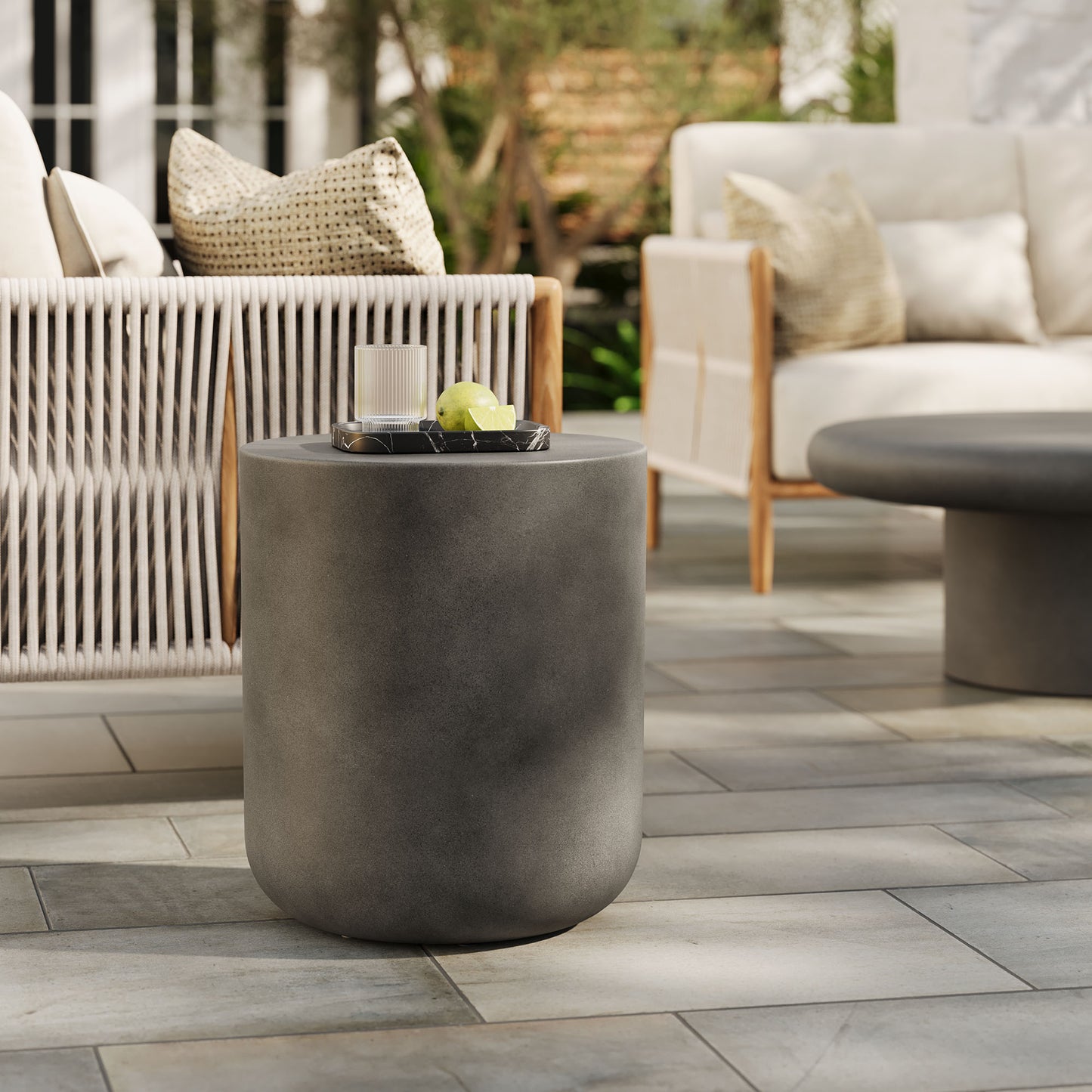 Modway - Brion Indoor - Outdoor Patio Concrete Stool by Modway  Outdoor Furniture Bar and Dining Gray - EEI-7088-GRY