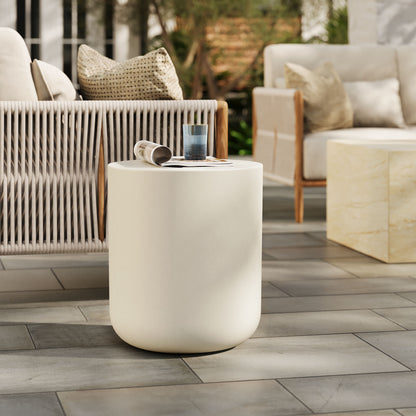 Modway - Brion Indoor - Outdoor Patio Concrete Stool by Modway  Outdoor Furniture Bar and Dining White - EEI-7088-WHI
