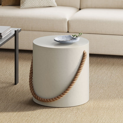 Modway - Isera Indoor - Outdoor Patio Rope Concrete Side Table Stool by Modway  Outdoor Furniture Bar and Dining Gray - EEI-7089-LGR