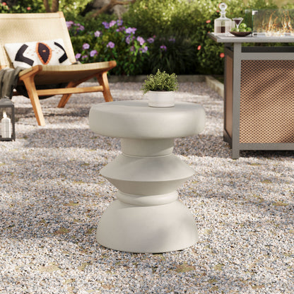 Modway - Terza Indoor - Outdoor Patio Concrete Side Table by Modway  Living Room Tables Gray - EEI-7090-LGR