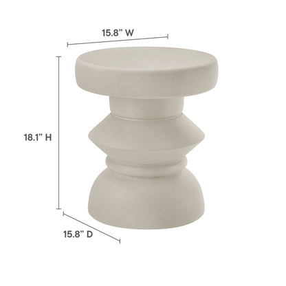 Modway - Terza Indoor - Outdoor Patio Concrete Side Table by Modway  Living Room Tables Gray - EEI-7090-LGR