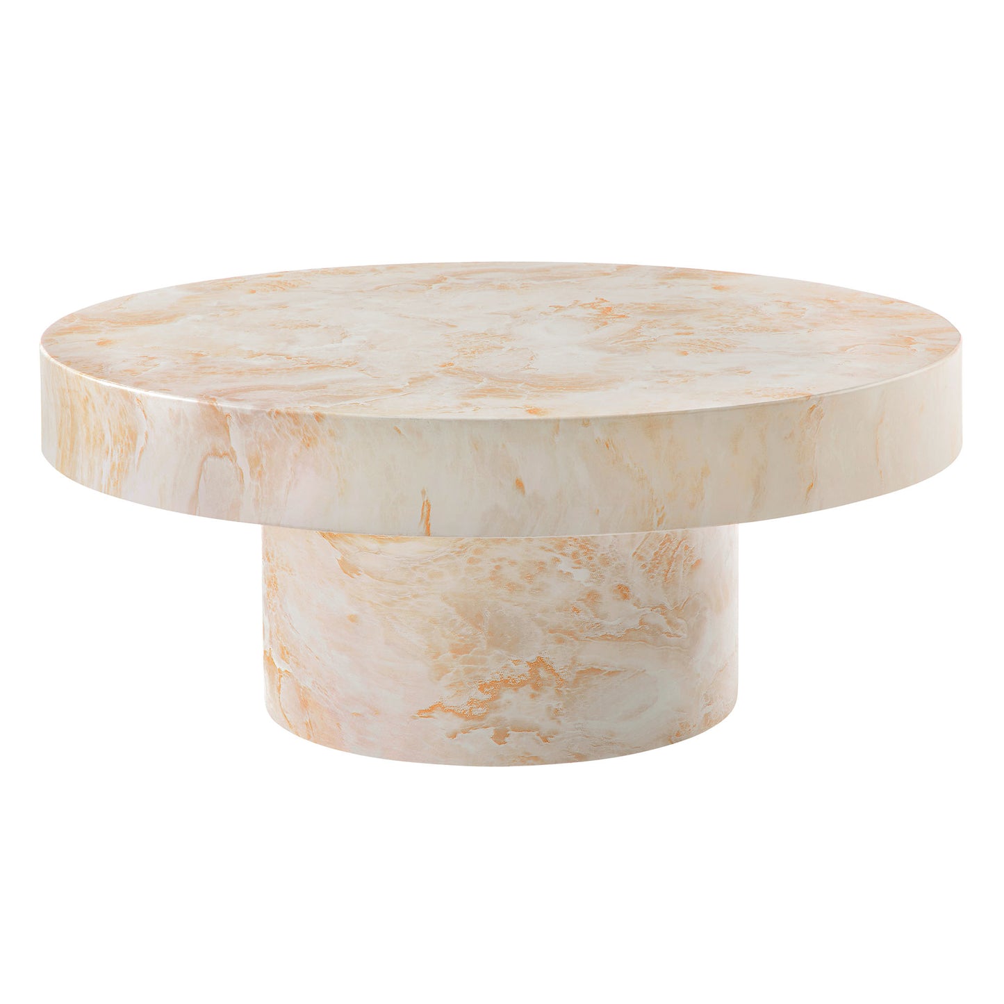 Modway - Alora Indoor - Outdoor Patio Concrete Round Coffee Table by Modway  Living Room Tables Yellow - EEI-7091-HYX