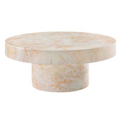 Modway - Alora Indoor - Outdoor Patio Concrete Round Coffee Table by Modway  Living Room Tables Yellow - EEI-7091-HYX