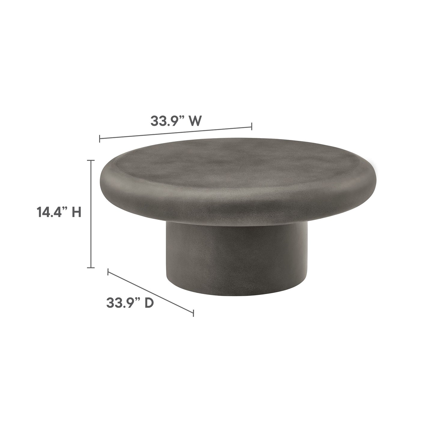 Modway - Argos Indoor - Outdoor Patio Concrete Round Coffee Table by Modway  Outdoor Furniture Bar and Dining Gray - EEI-7092-GRY