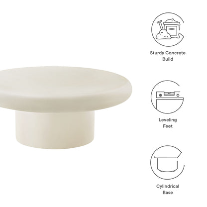 Modway - Argos Indoor - Outdoor Patio Concrete Round Coffee Table by Modway  Outdoor Furniture Bar and Dining White - EEI-7092-WHI