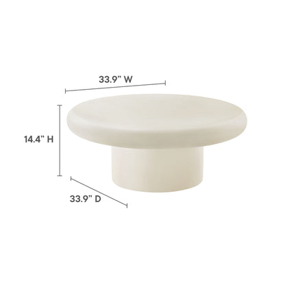 Modway - Argos Indoor - Outdoor Patio Concrete Round Coffee Table by Modway  Outdoor Furniture Bar and Dining White - EEI-7092-WHI