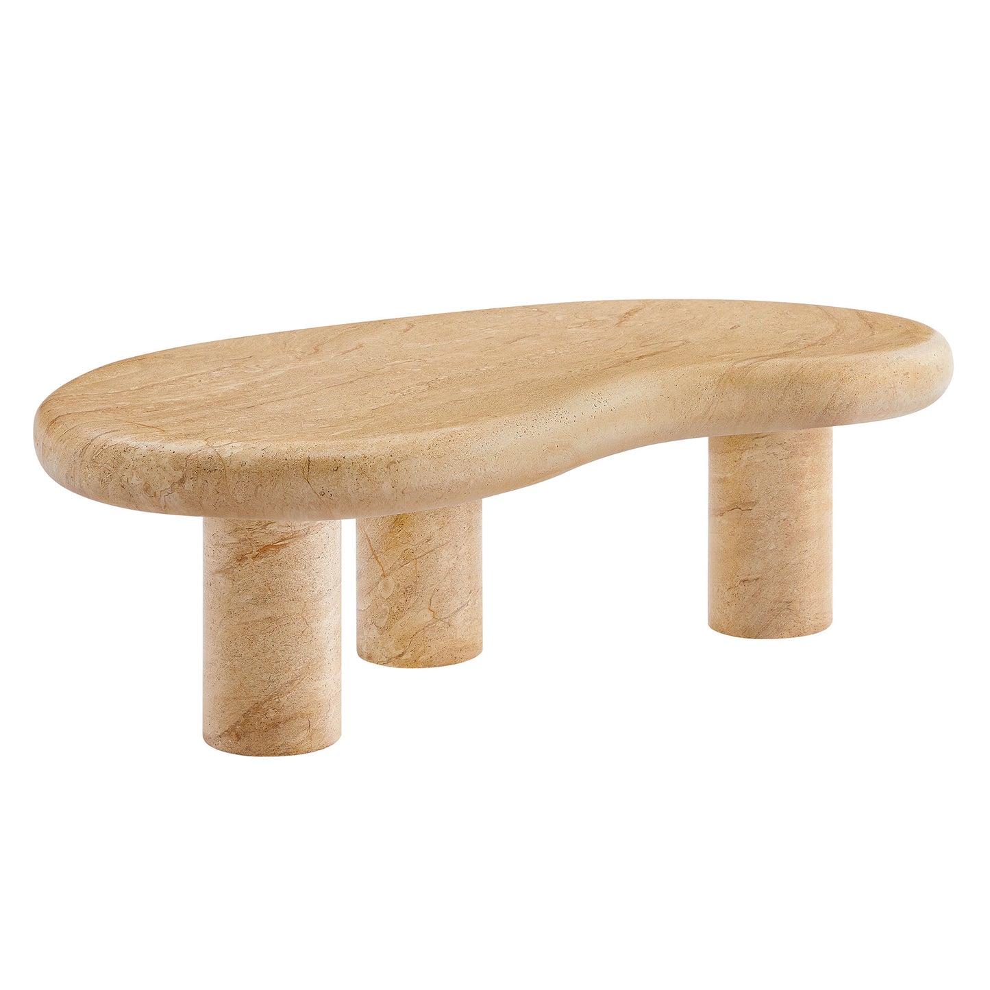 Modway - Elowen Indoor - Outdoor Patio Textured Faux Travertine Coffee Table by Modway  Outdoor Furniture Bar and Dining Brown - EEI-7093-TRV