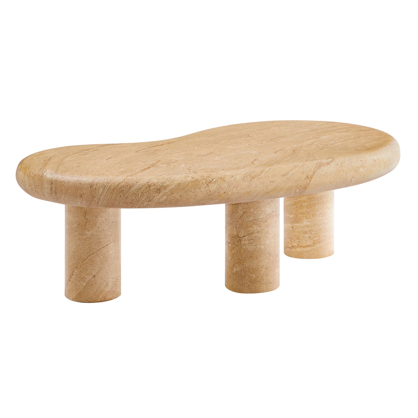 Modway - Elowen Indoor - Outdoor Patio Textured Faux Travertine Coffee Table by Modway  Outdoor Furniture Bar and Dining Brown - EEI-7093-TRV