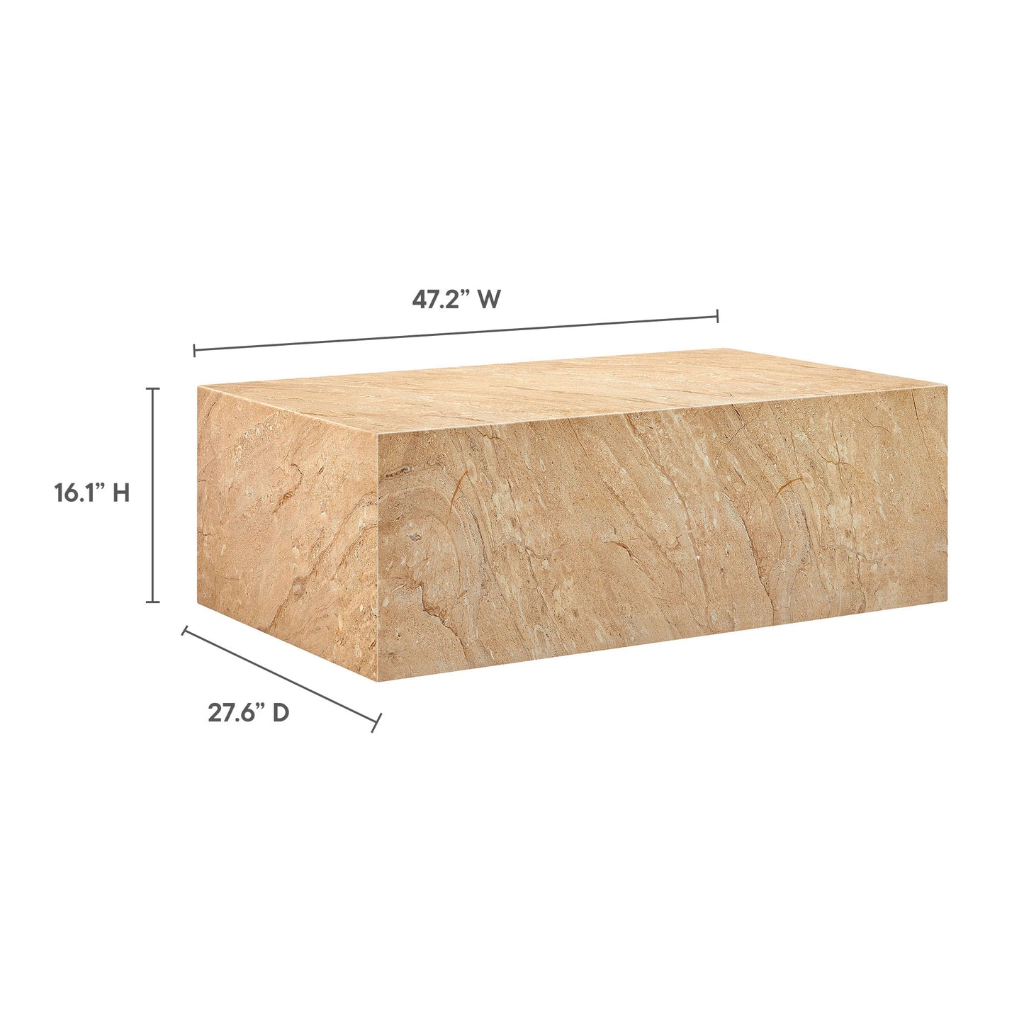 Modway - Jordana Square Plinth Indoor - Outdoor Patio Concrete Coffee Table by Modway  Outdoor Furniture Bar and Dining Brown - EEI-7095-TRV