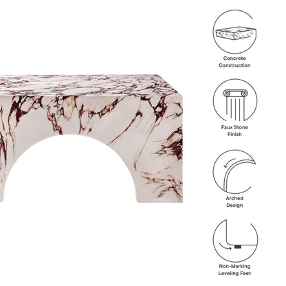 Modway - Valen Indoor - Outdoor Patio Arched Concrete Coffee Table by Modway  Outdoor Furniture Bar and Dining Red - EEI-7097-RED