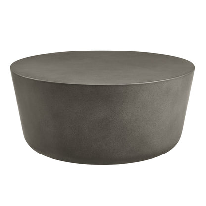 Modway - Brion Round Indoor - Outdoor Patio Concrete Coffee Table by Modway  Outdoor Furniture Bar and Dining Gray - EEI-7099-GRY
