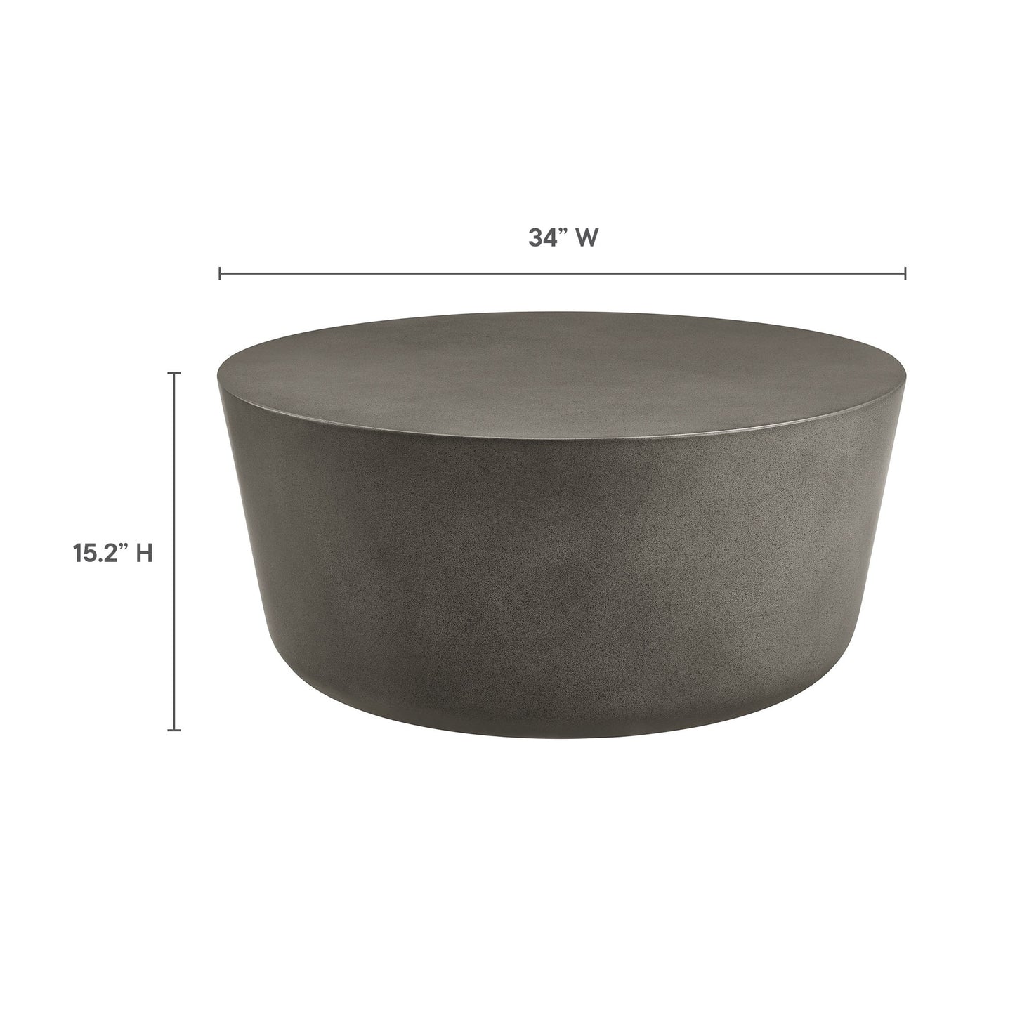 Modway - Brion Round Indoor - Outdoor Patio Concrete Coffee Table by Modway  Outdoor Furniture Bar and Dining Gray - EEI-7099-GRY