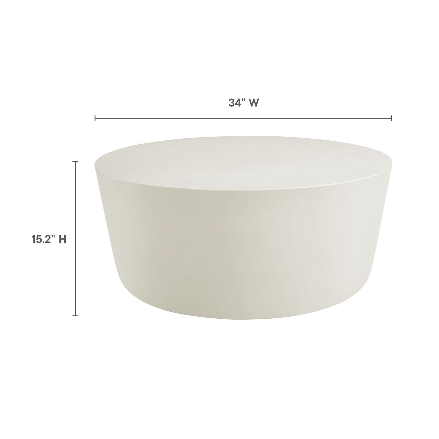 Modway - Brion Round Indoor - Outdoor Patio Concrete Coffee Table by Modway  Outdoor Furniture Bar and Dining White - EEI-7099-WHI