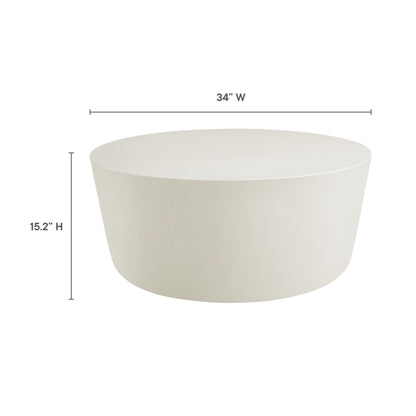 Modway - Brion Round Indoor - Outdoor Patio Concrete Coffee Table by Modway  Outdoor Furniture Bar and Dining White - EEI-7099-WHI