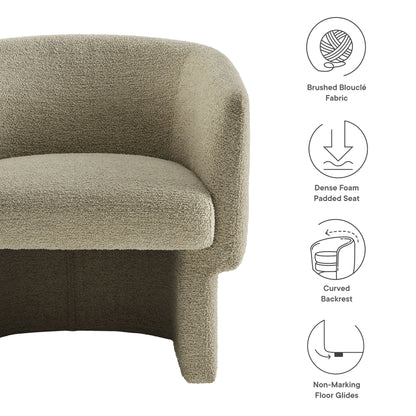 Modway - Muse Boucle Fabric Barrel Accent Chair by Modway  Living Room Sofas and Armchairs Oatmeal - EEI-7100-CRK