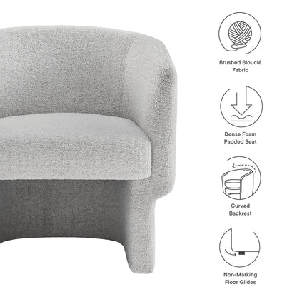 Modway - Muse Boucle Fabric Barrel Accent Chair by Modway  Living Room Sofas and Armchairs White - EEI-7100-NPT