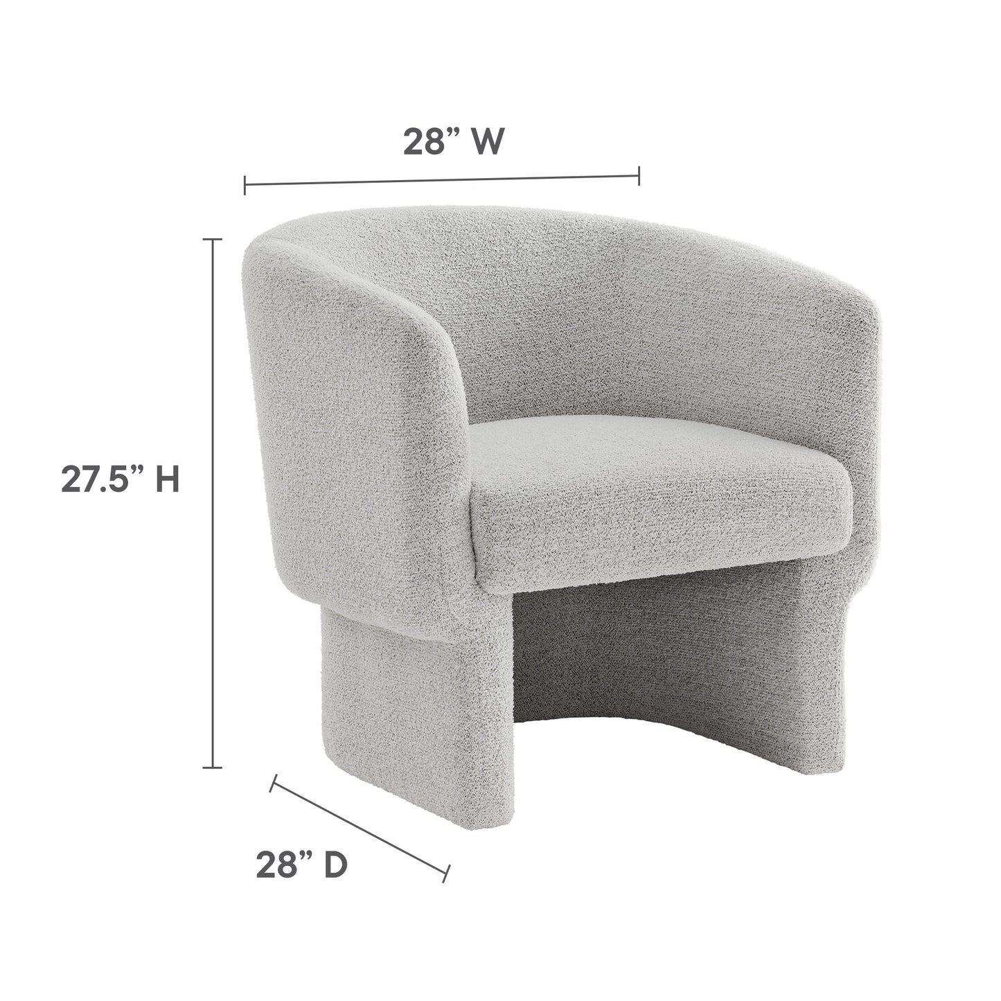 Modway - Muse Boucle Fabric Barrel Accent Chair by Modway  Living Room Sofas and Armchairs White - EEI-7100-NPT