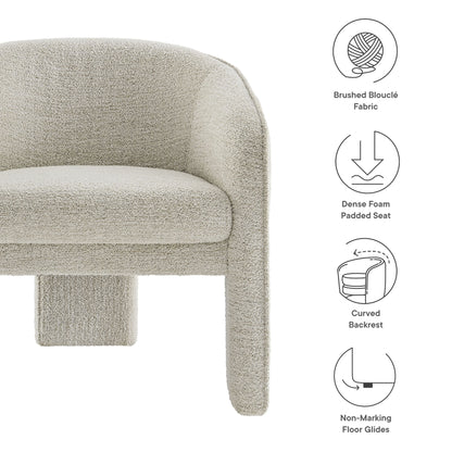 Modway - Greer Boucle Fabric Upholstered Accent Armchair by Modway  Living Room Sofas and Armchairs White - EEI-7101-PCH