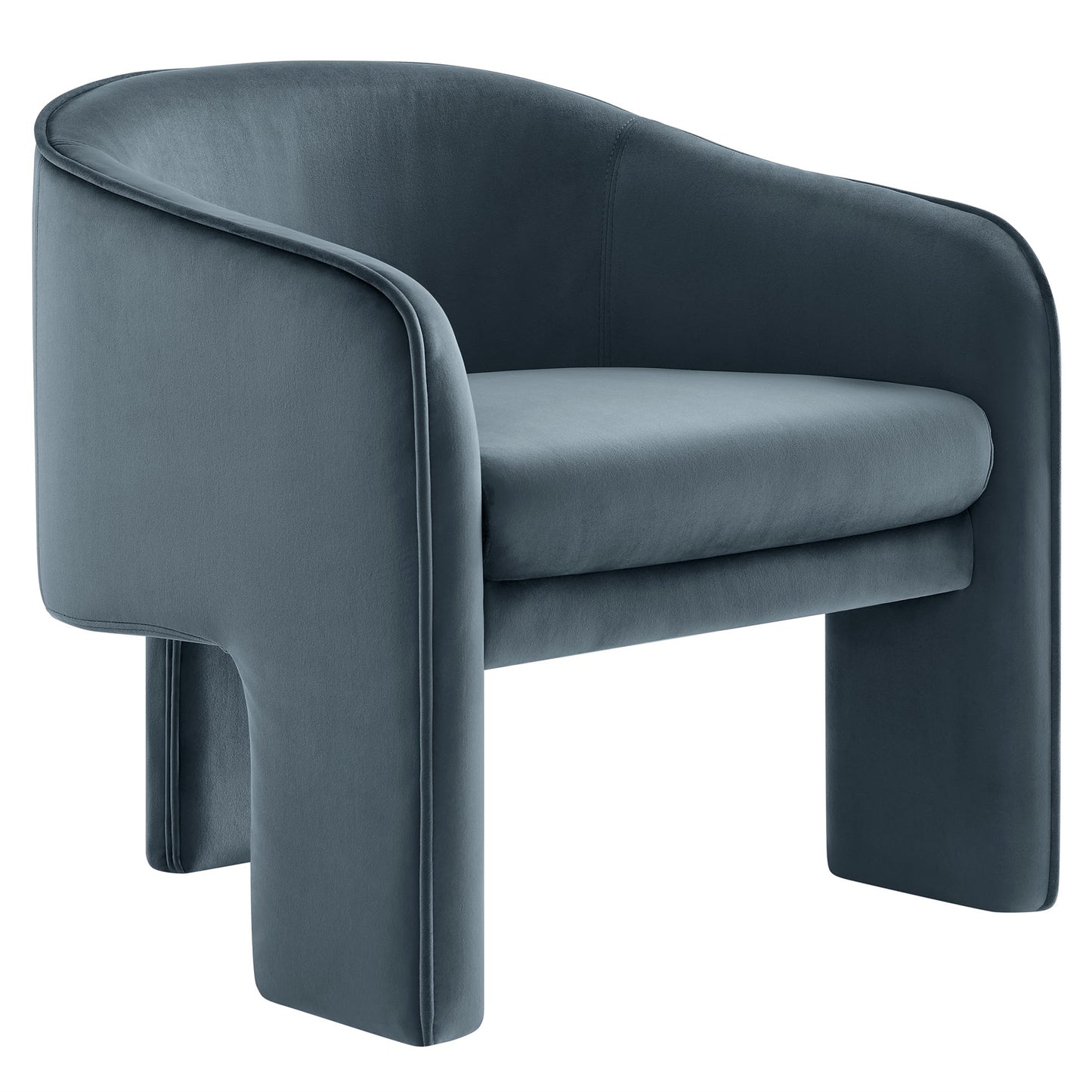Modway - Greer Performance Velvet Upholstered Accent Armchair by Modway  Living Room Sofas and Armchairs Blue - EEI-7102-CAB