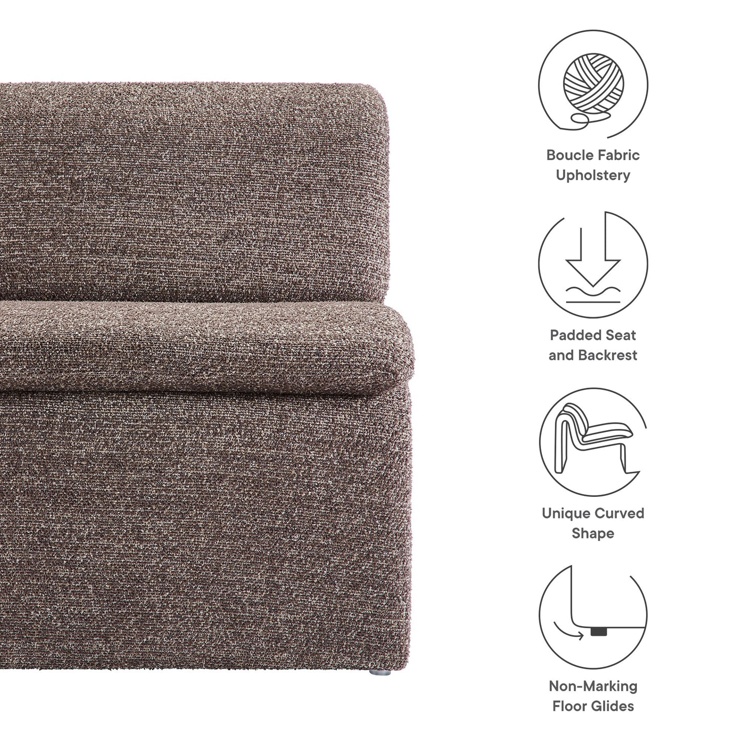 Modway - Dune Boucle Upholstered Armless Accent Chair by Modway  Living Room Sofas and Armchairs Gold - EEI-7103-ATQ