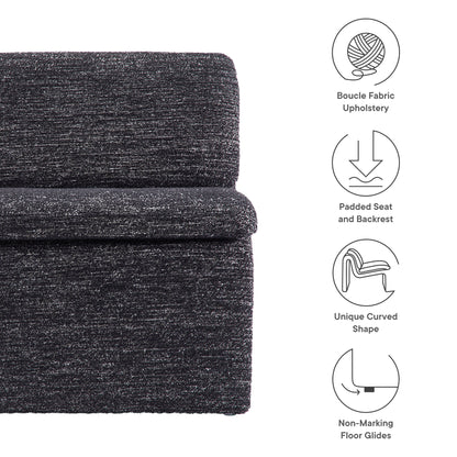 Modway - Dune Boucle Upholstered Armless Accent Chair by Modway  Living Room Sofas and Armchairs Gray - EEI-7103-CHA