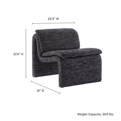 Modway - Dune Boucle Upholstered Armless Accent Chair by Modway  Living Room Sofas and Armchairs Gray - EEI-7103-CHA