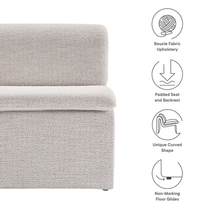 Modway - Dune Boucle Upholstered Armless Accent Chair by Modway  Living Room Sofas and Armchairs Yellow - EEI-7103-PCH