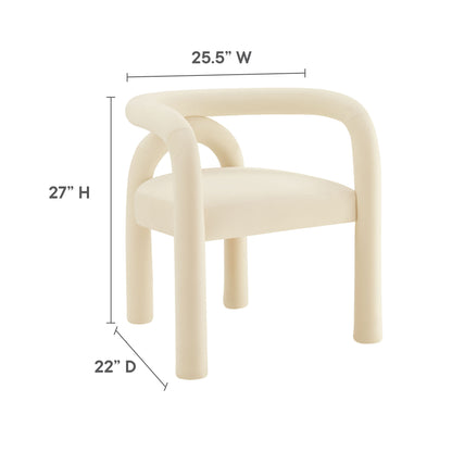 Modway - Astrid Performance Velvet Dining Chair by Modway  Bar and Dining Dining Chairs Ivory - EEI-7104-POR