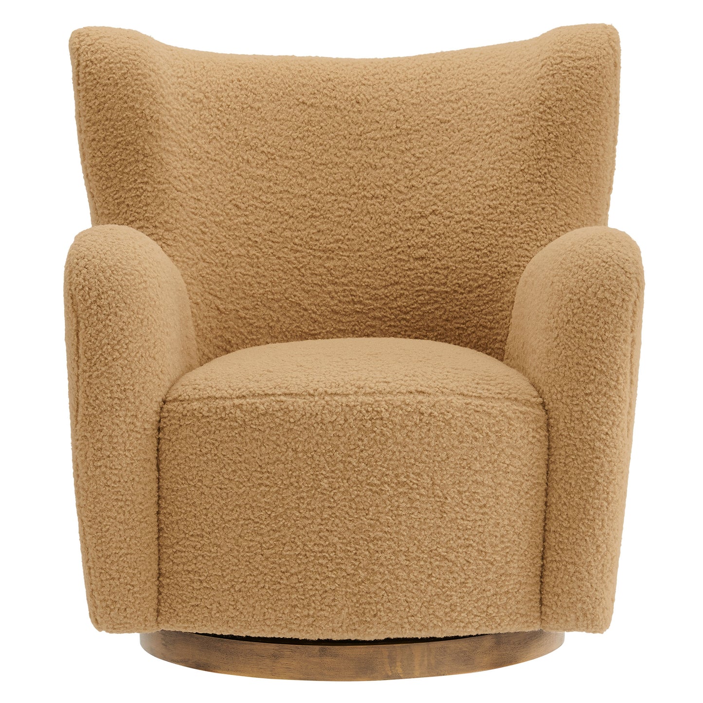 Modway - Montrose Wingback Sherpa Swivel Accent Chair by Modway  Living Room Sofas and Armchairs Brown - EEI-7105-CAM-WAL
