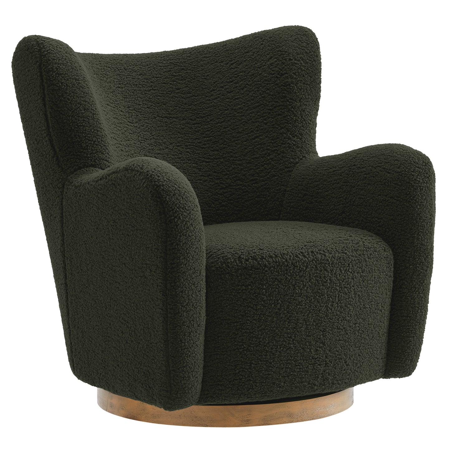 Modway - Montrose Wingback Sherpa Swivel Accent Chair by Modway  Living Room Sofas and Armchairs Brown - EEI-7105-FRN-WAL