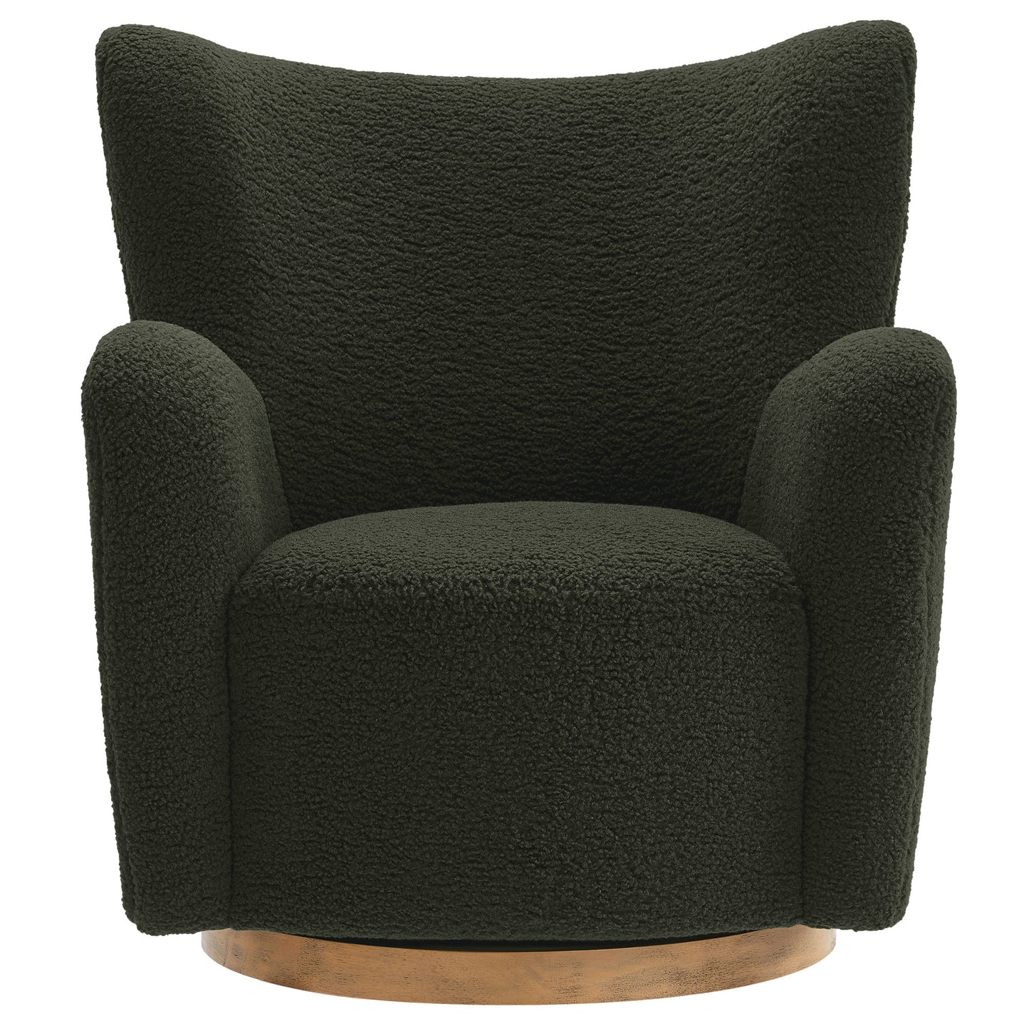 Modway - Montrose Wingback Sherpa Swivel Accent Chair by Modway  Living Room Sofas and Armchairs Brown - EEI-7105-FRN-WAL